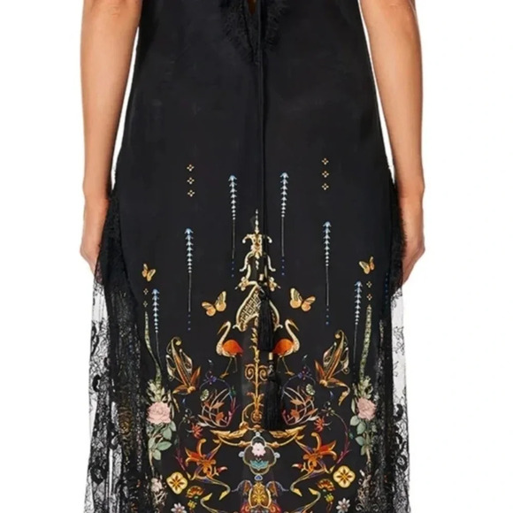 ❤️HOST PICK❤️ Camilla  Midi Lace Slip Dress Rebelle Black 100% Silk size S - Picture 8 of 16